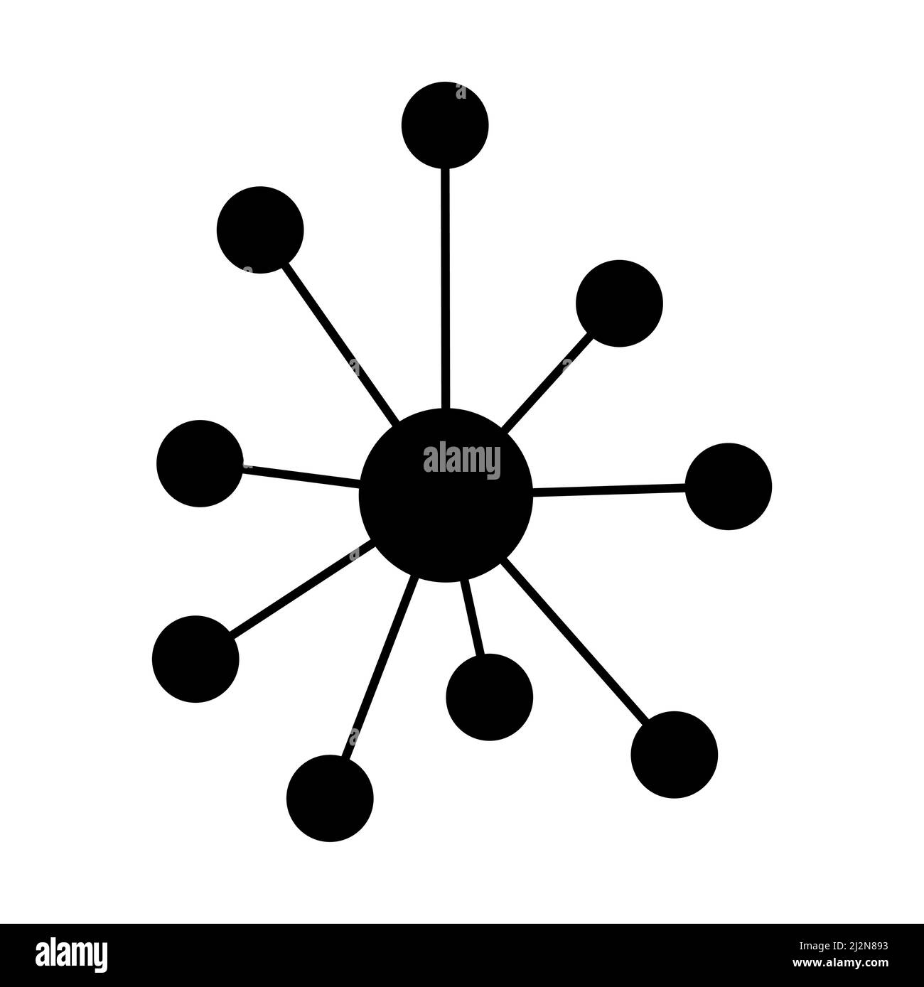 Hub flat network icon, connect structure vector symbol isolated on ...