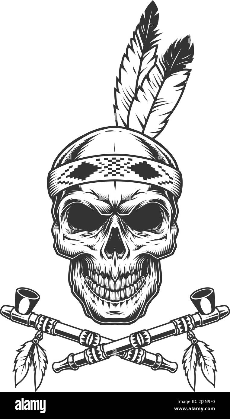 Vintage Indian warrior skull Sticker