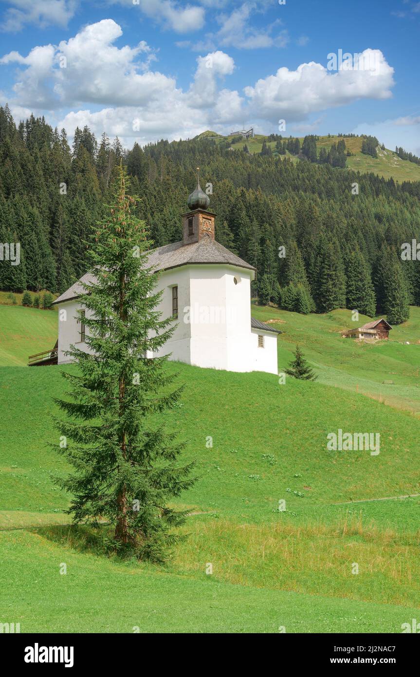 Chapel in Village of Baad,Kleinwalsertal,Vorarlberg,Austria Stock Photo