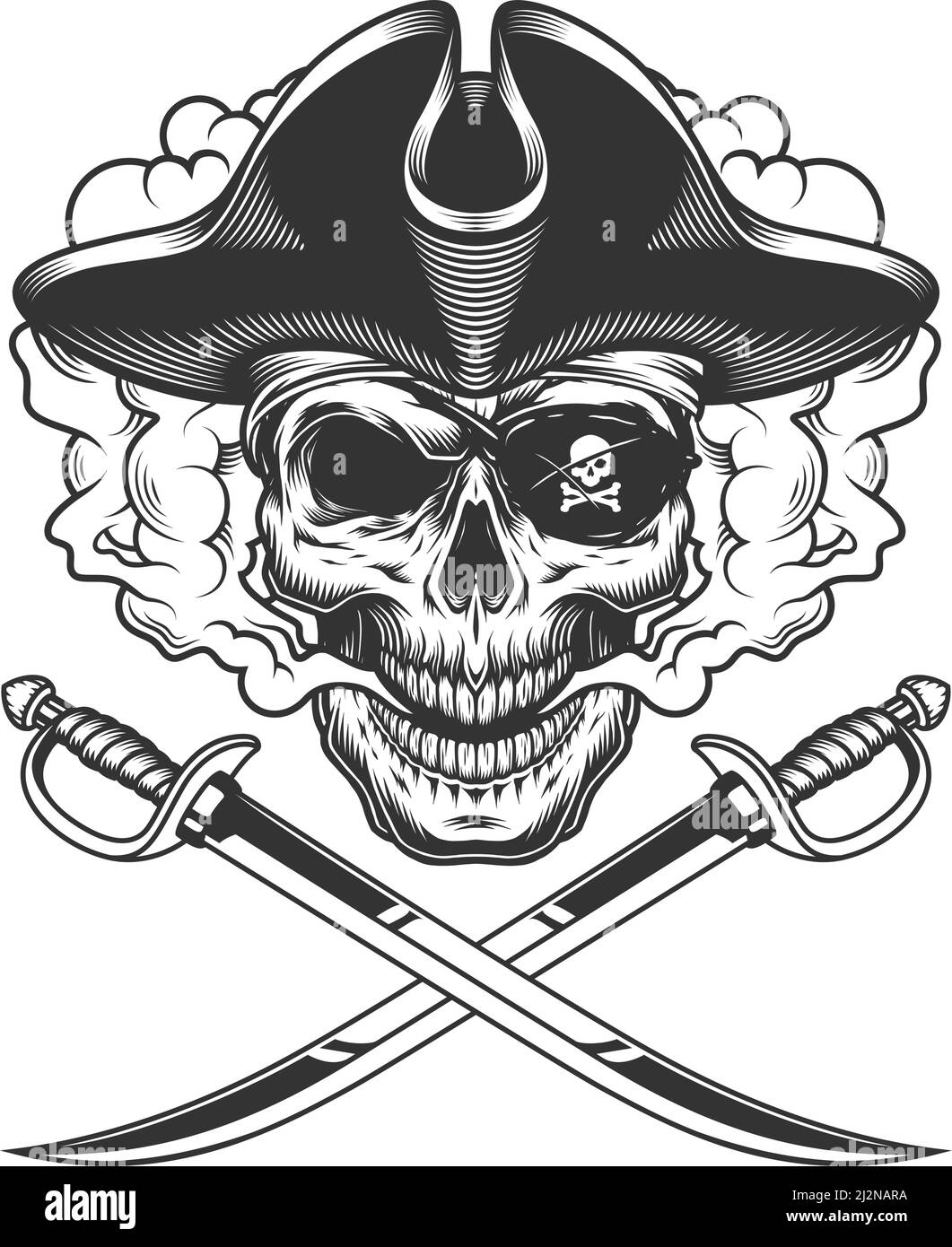 Premium Vector, Treasure map of island with skull shape