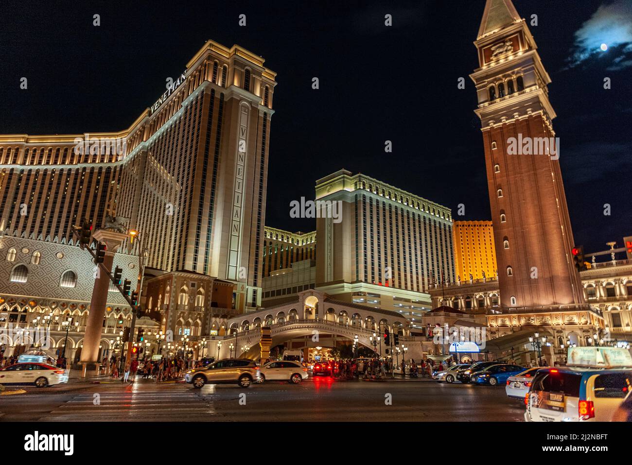 Las Vegas, Nevada. August 4, 2017. Busy Nightlife Activities near the