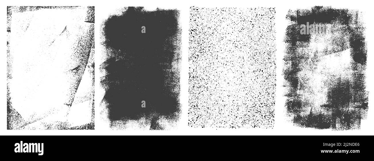 Abstract grunge retro frames set with different grungy textures isolated vector illustration Stock Vector