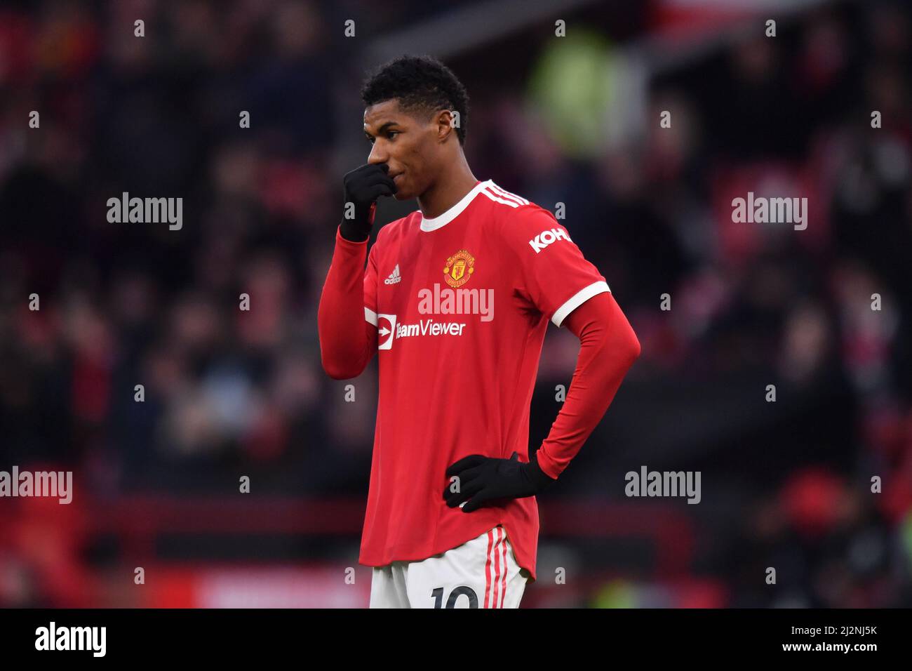Manchester United's Marcus Rashford during the Premier League match at