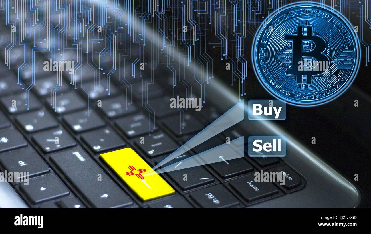 Keyboard with Mexico flag on enter button with bitcoin coin hologram and  online buy and sell concept Stock Photo - Alamy
