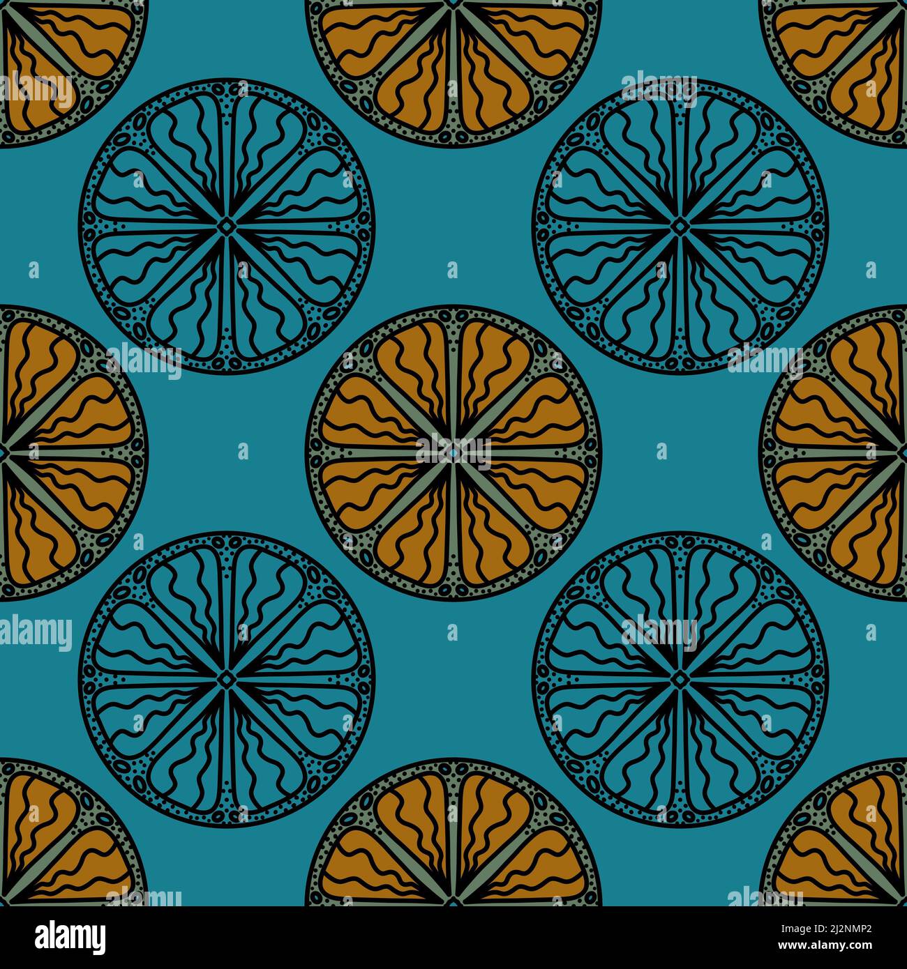 Summer fruit seamless lemon orange pattern for textiles and packaging ...