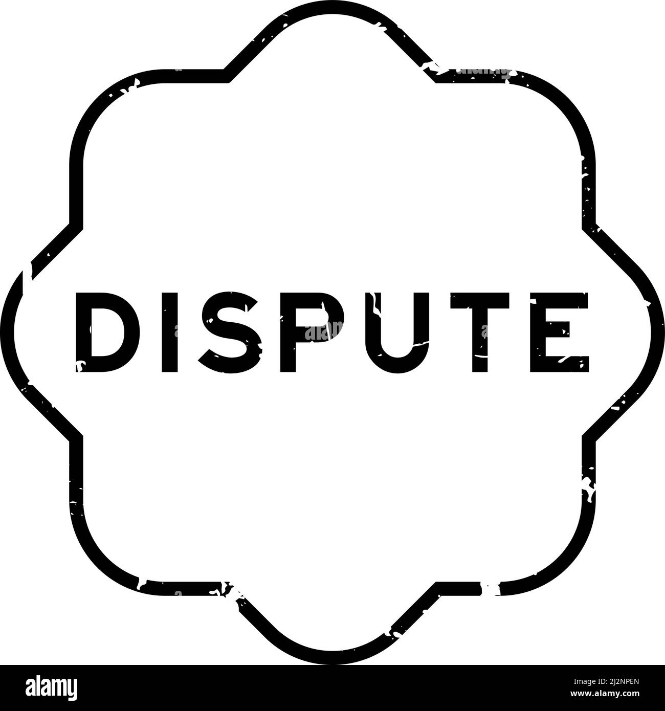 Grunge black dispute word rubber seal stamp on white background Stock Vector