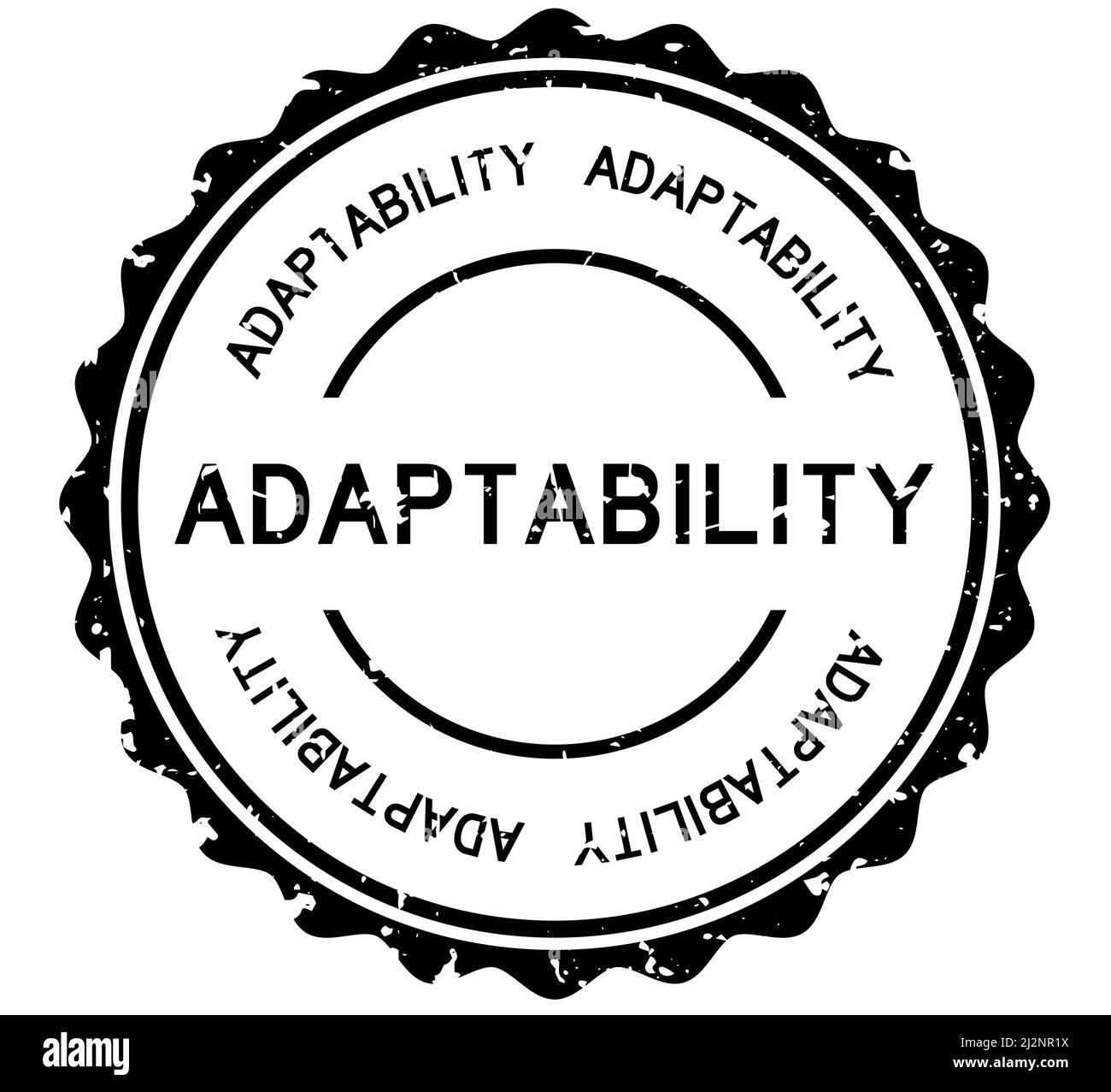 Grunge black adaptability word round rubber seal stamp on white ...
