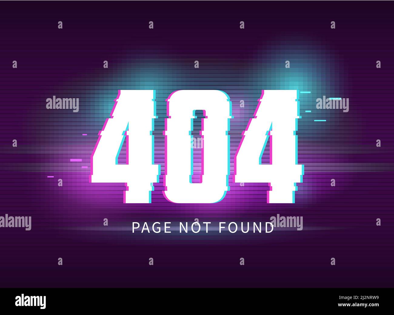 404 page concept illustration with glitch effect. Vector digital illustration Stock Vector