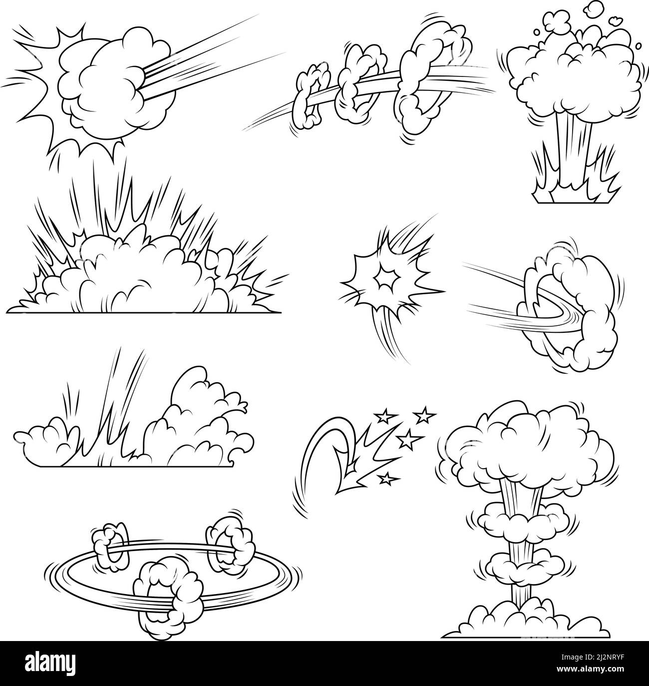 Set of explosion bubbles in comic style. Vector illustration Stock ...