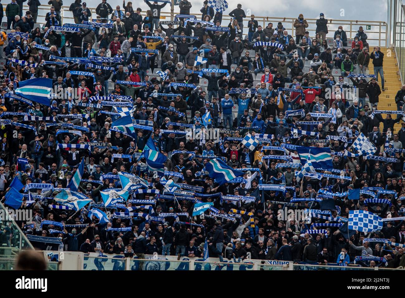 Florence, Italy. 03rd Apr, 2022. Nicolas Gonzalez (ACF Fiorentina)  celebrates after scoring a goal during ACF Fiorentina vs Empoli FC, italian  soccer Serie A match in Florence, Italy, April 03 2022 Credit