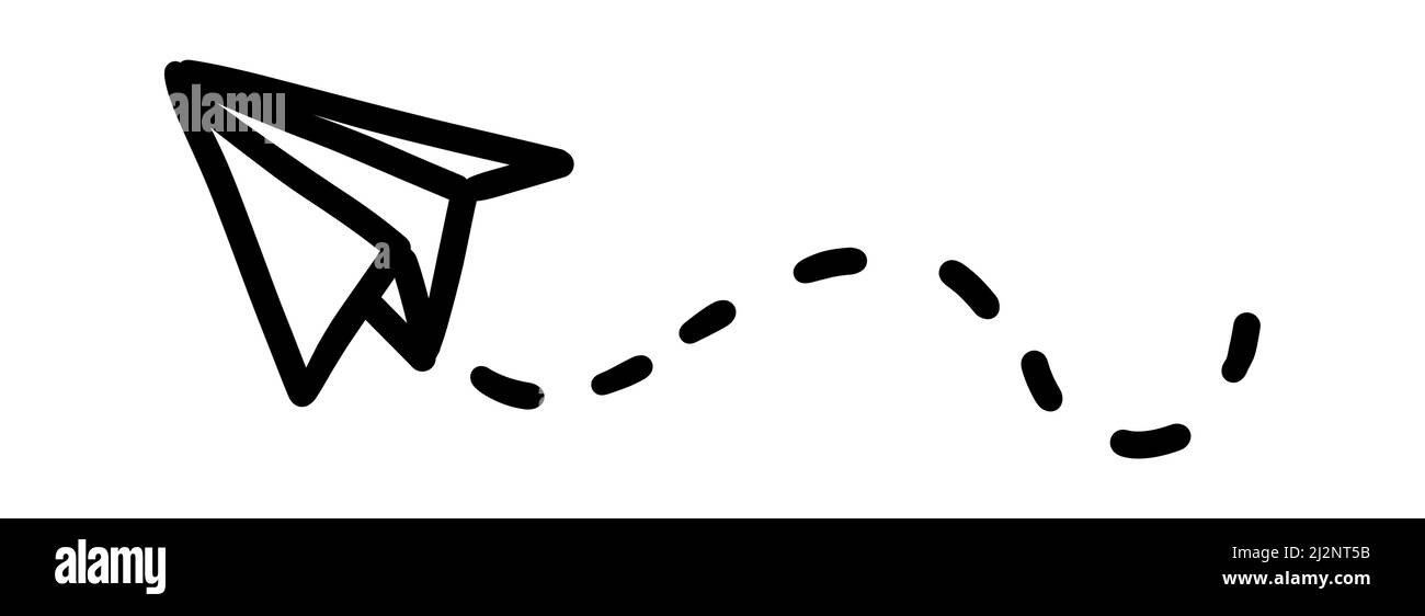 Paper Aeroplane Doodle Simple Paper Planes Ship Trace Hand Drawn Illustration Stock Vector 