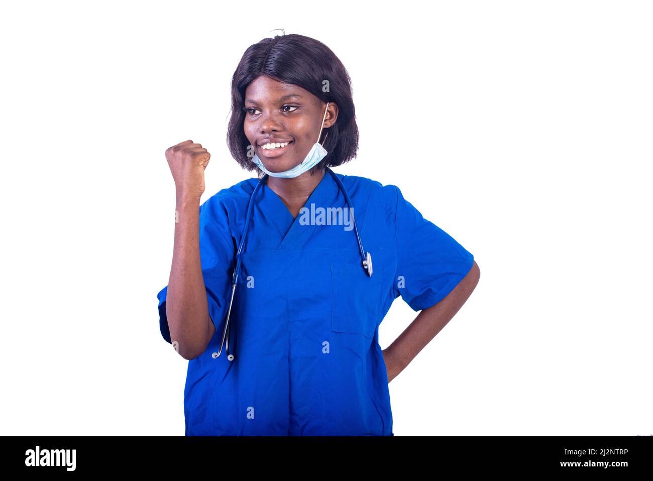 Female in blue uniform hi-res stock photography and images - Alamy