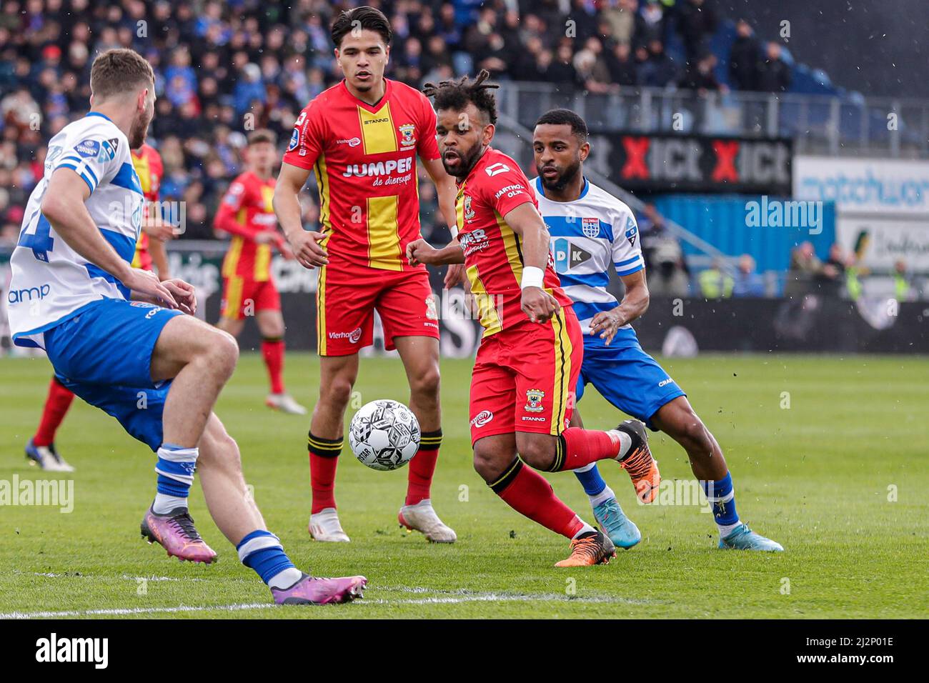 ZWOLLE, NETHERLANDS APRIL 3 Ogechika Heil of Go Ahead Eagles during