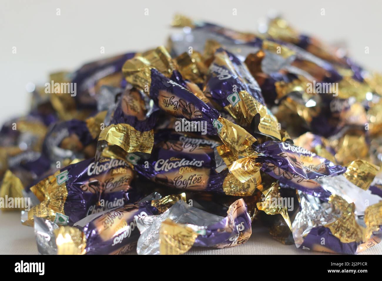 Mumbai, Maharashtra, India, March 16 2022 A heap of Cadbury Choclairs