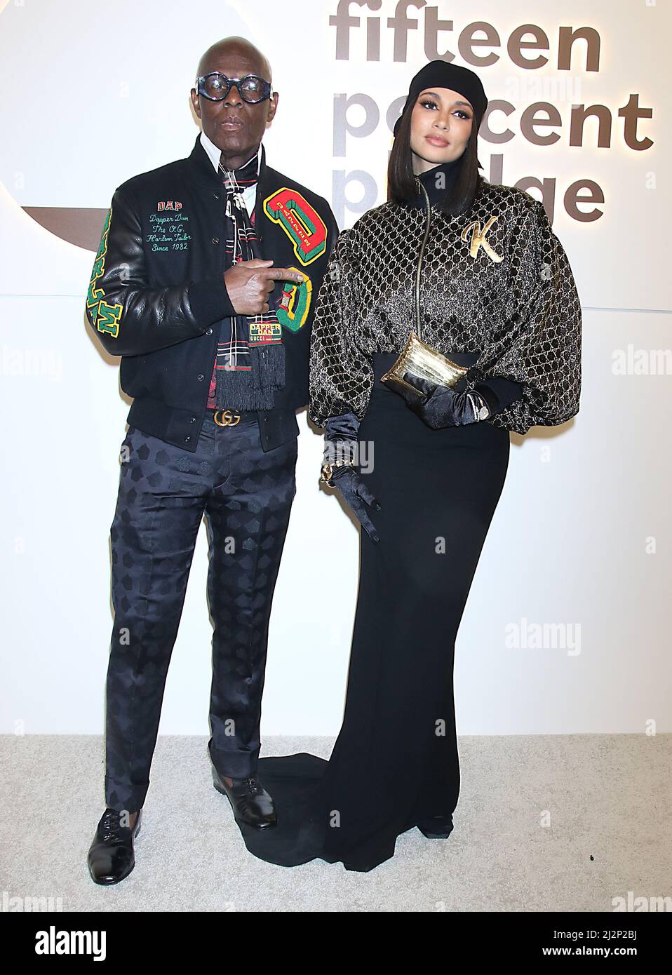 New York, NY, USA. 02nd Apr, 2022. Dapper Dan, Kristen Noel Crawley at The Fifteen Percent Pledge Benefit Gala at New York Public Library on April 02, 2022 in New York City. Credit: Rw/Media Punch/Alamy Live News Stock Photo