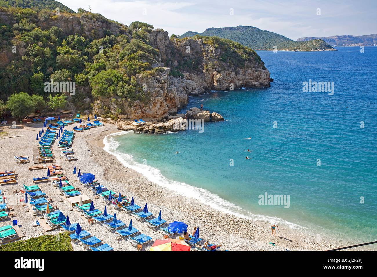 Beach of Kas, Lykia, Turkey, Mediteranean sea Stock Photo