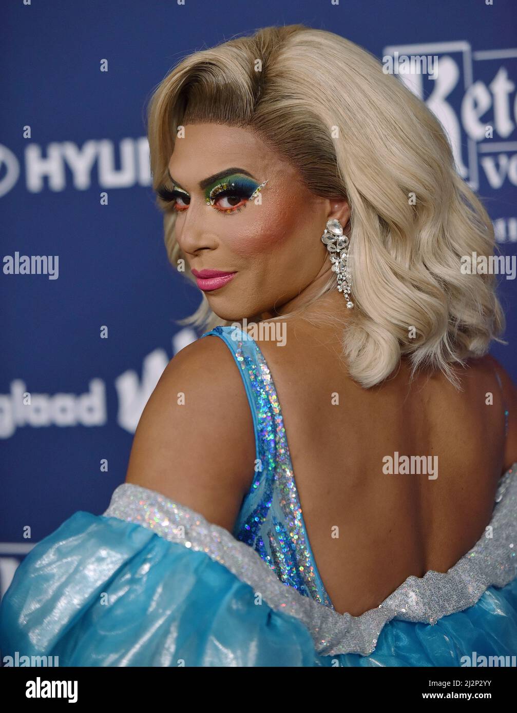 Beverly Hills, United States. 2nd Apr, 2022. D.J. 'Shangela' Pierce arrives on the red carpet for the 33rd Annual GLAAD Media Awards at the Beverly Hilton in Beverly Hills, California on Saturday, April 2, 2022. Photo by Chris Chew/UPI Credit: UPI/Alamy Live News Stock Photo