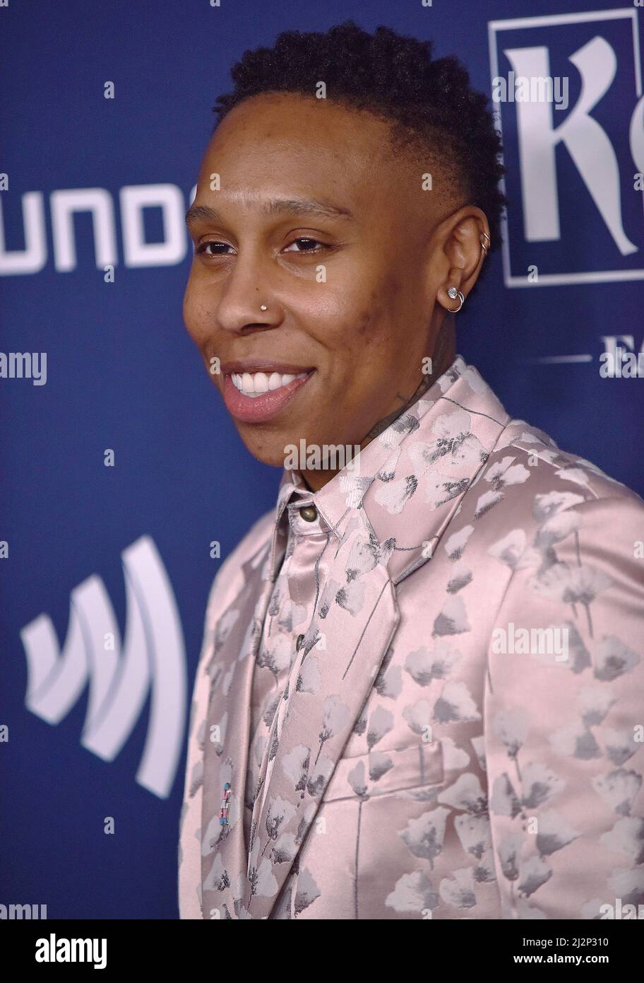 Beverly Hills, United States. 2nd Apr, 2022. Lena Waithe arrives on the red carpet for the 33rd Annual GLAAD Media Awards at the Beverly Hilton in Beverly Hills, California on Saturday, April 2, 2022. Photo by Chris Chew/UPI Credit: UPI/Alamy Live News Stock Photo