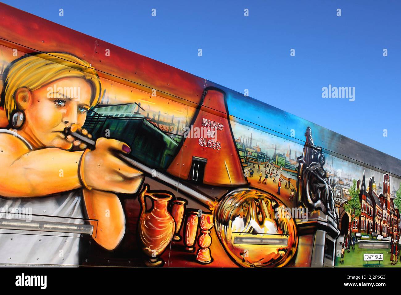 St Helens Merseyside - World Of Glass Mural Stock Photo