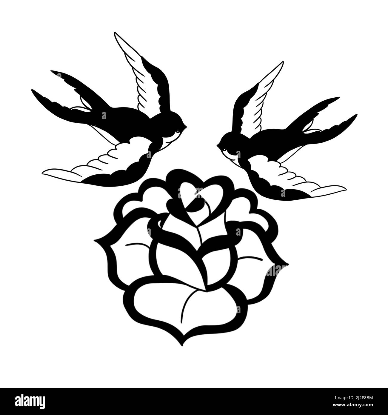 traditional old school tattoo black white heart Greeting Card for Sale by  Adamova  Redbubble