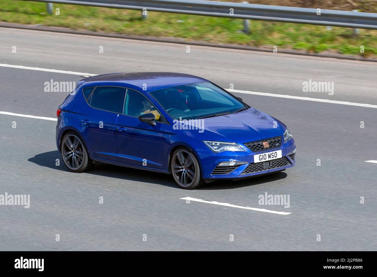 2020 Blue Seat Leon Cupra 290 TSi S A Driving On The M61 Motorway 2020-blue-seat-leon-cupra-290-tsi-s-a-driving-on-the-m61-motorway