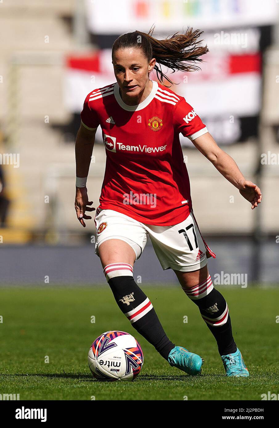Manchester United's Ona Batlle in action against Brighton and Hove Albion, during the Barclays FA Women's Super League match at the Leigh Sports Village, Manchester. Picture date: Sunday April 3, 2022. Stock Photo
