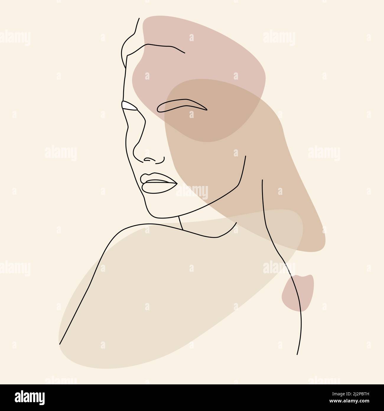 Woman. Portrait. Abstract drawing of a single line. Beauty woman