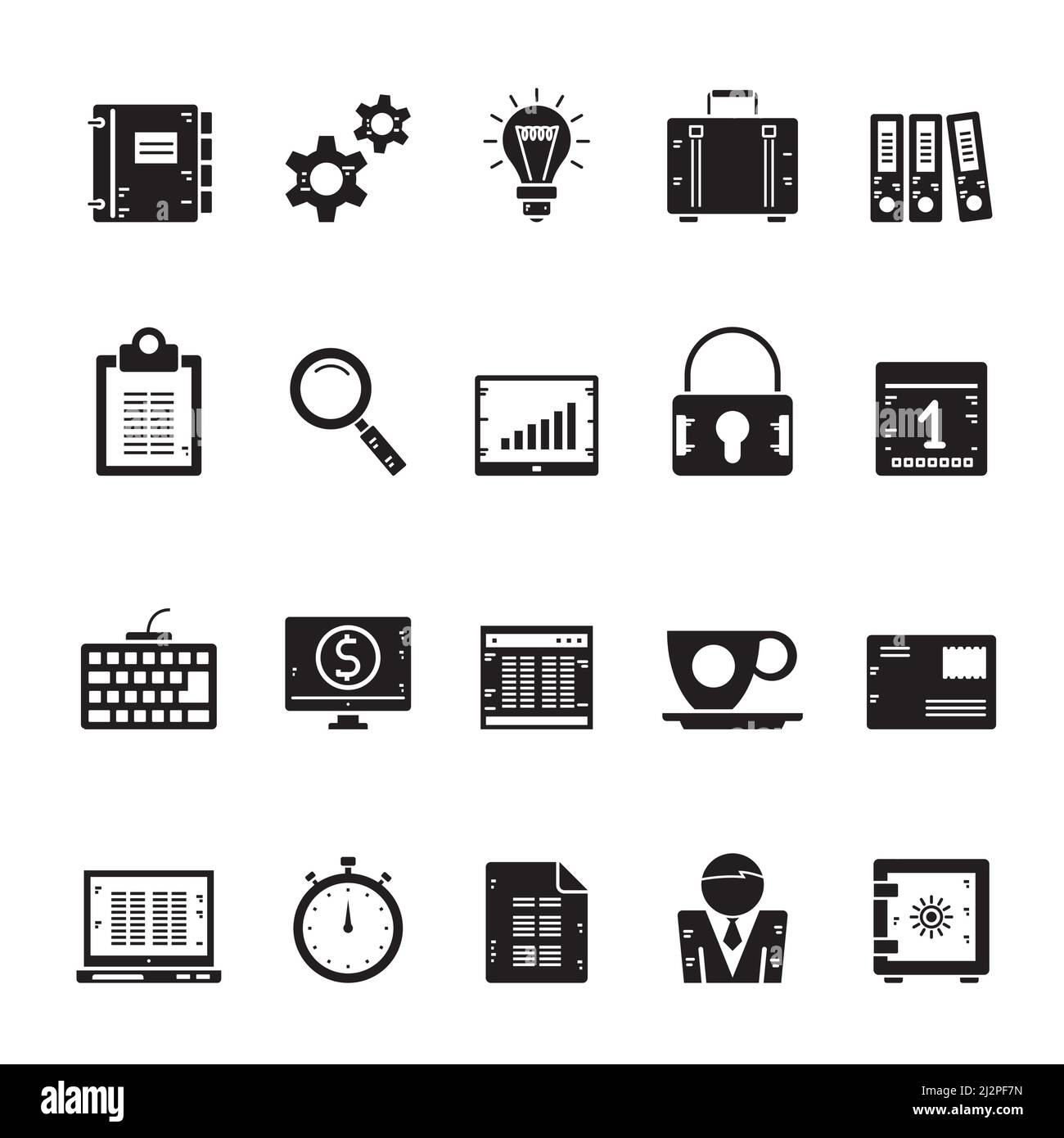 Silhouette Business and Office Icons - Vector Icon Set Stock Vector ...