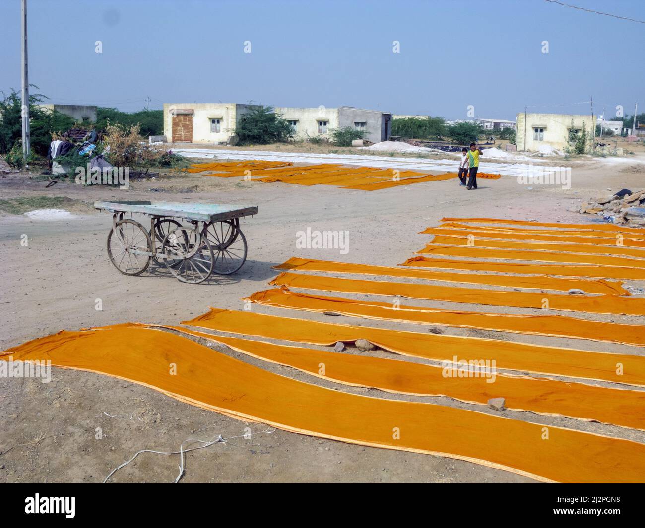 India, Gujarat, Great Rann Of Kutch. Ajrakh block printing in Ajrakhpur