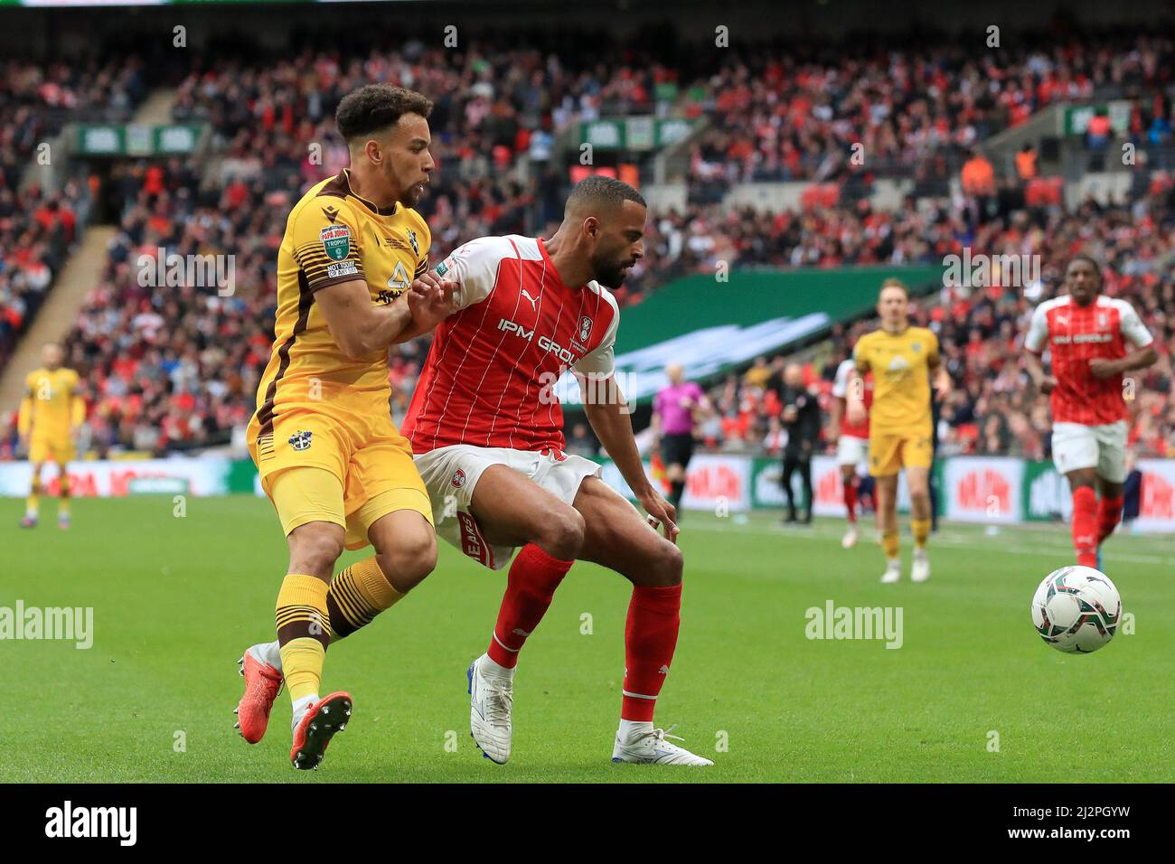 Donovan Wilson #25 of Sutton United applauds the supporters