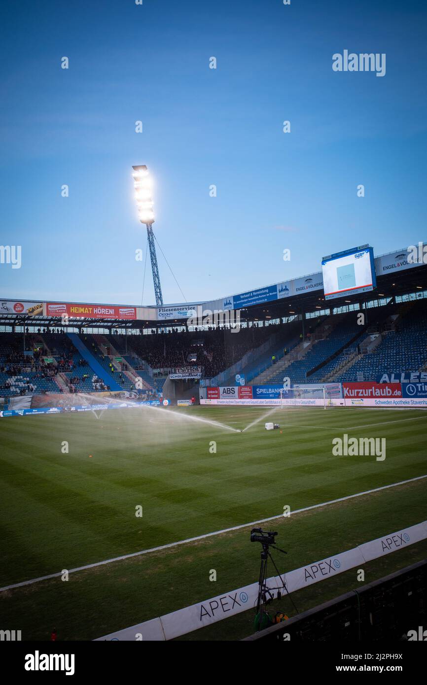 in the football stadium of FC Hansa Rostock a few minutes before