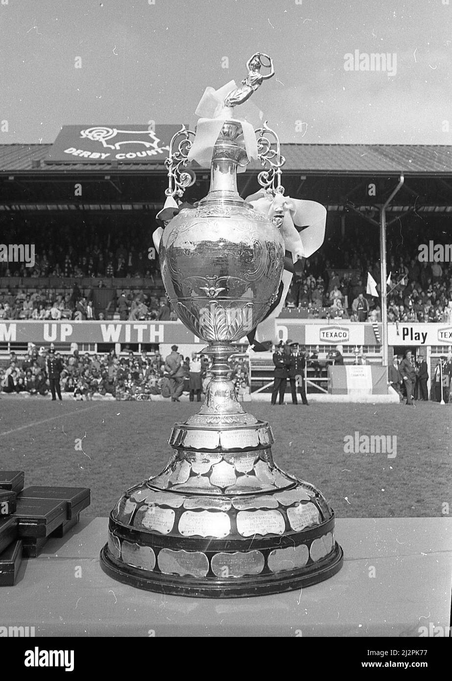 Derby County, League Champions 1971-72, trophy awaiting