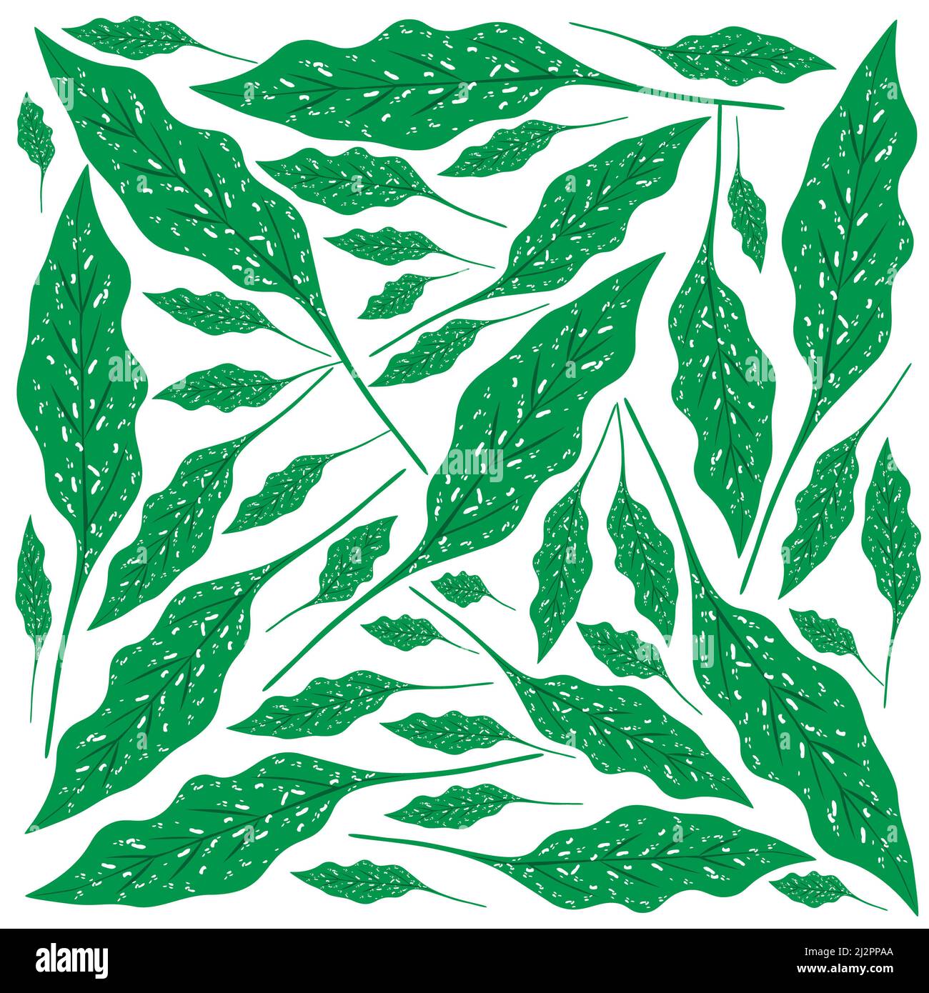 Illustration Vector Background of Beautiful Fresh Green Leaves on Tree ...