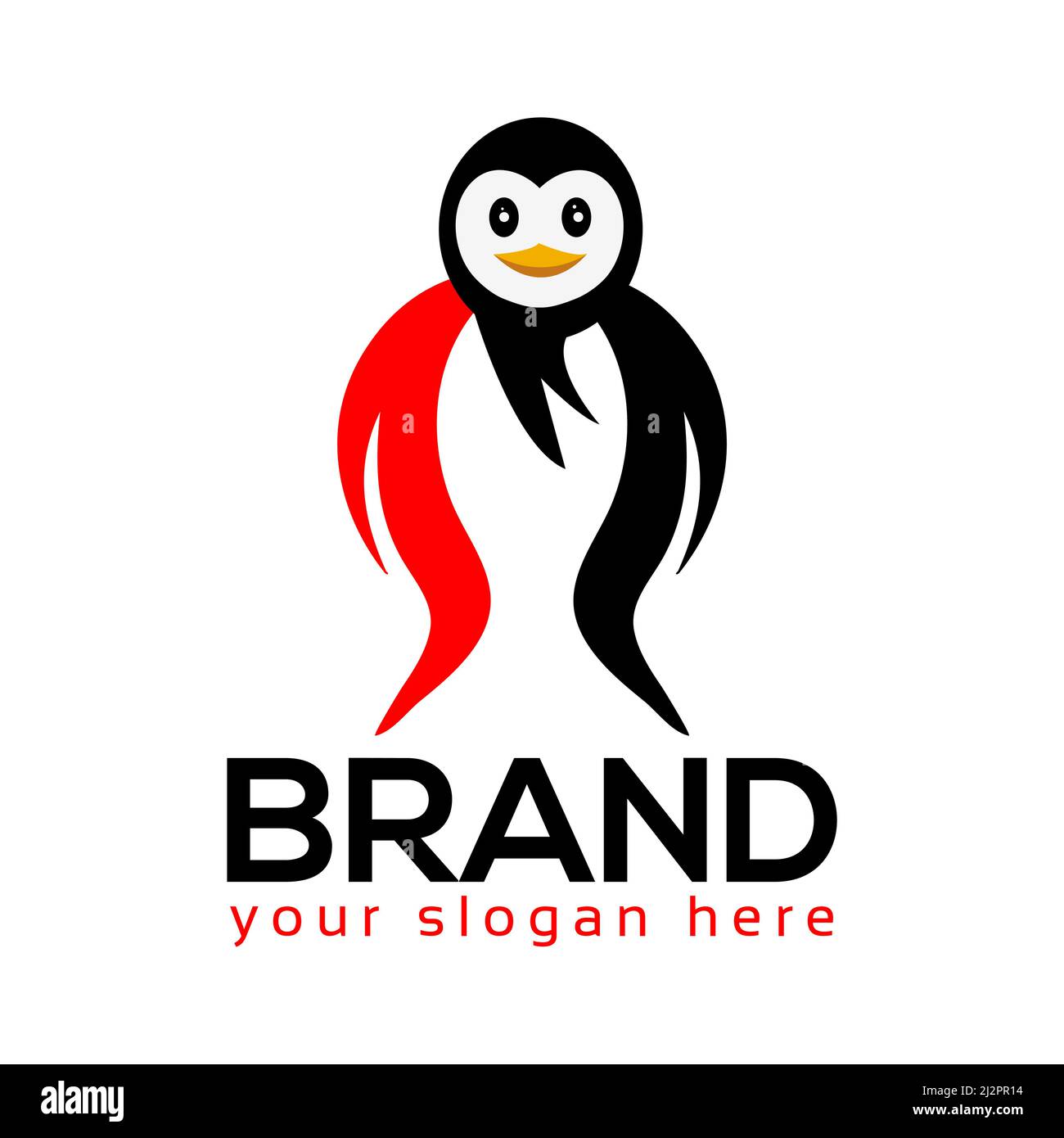 Penguin logo vector. Flat design. Vector Illustration on white background. Stock Vector
