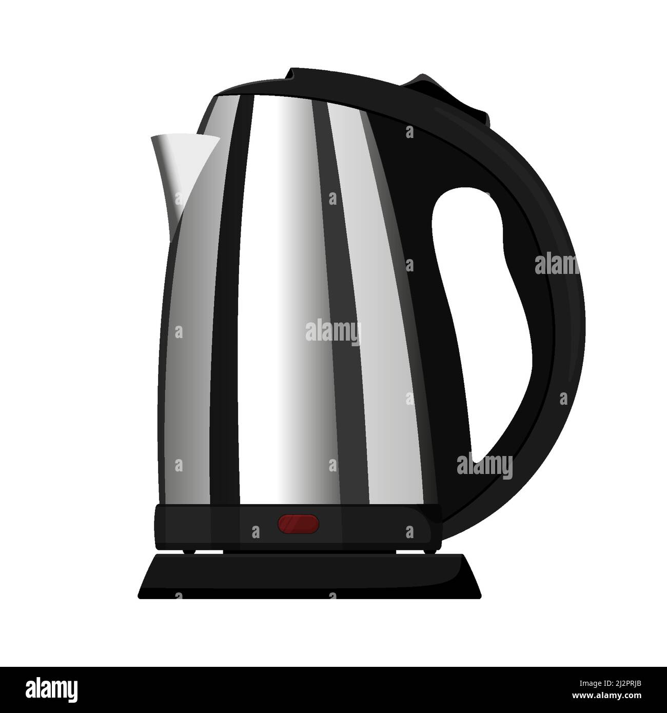 Realistic electric kettle made of metal , isolated vector illustration on white background Teapot. Electric kettle for home use in the kitchen. For bo Stock Vector