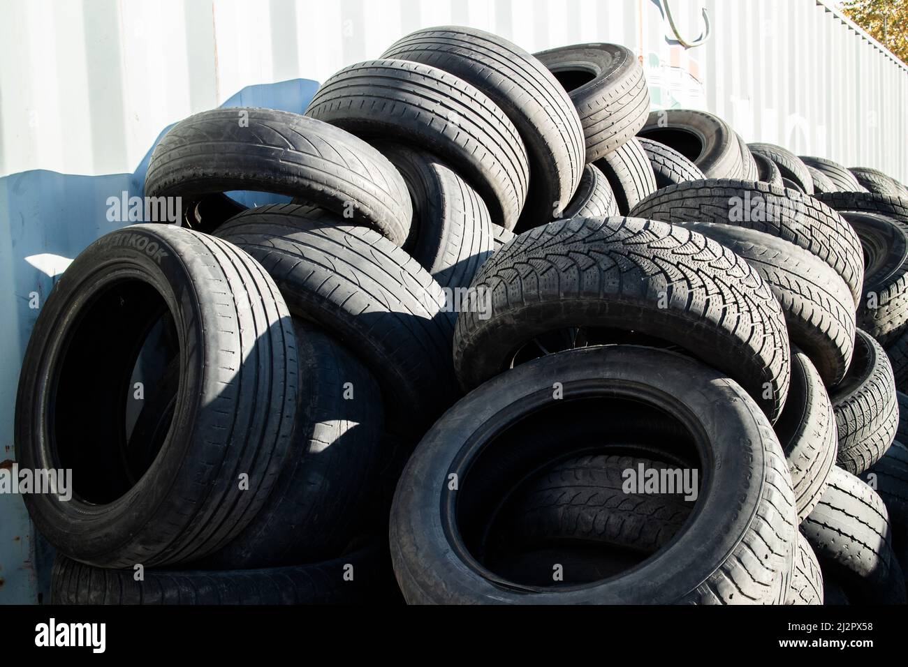 A mountain of old used tires from cars Stock Photo Alamy