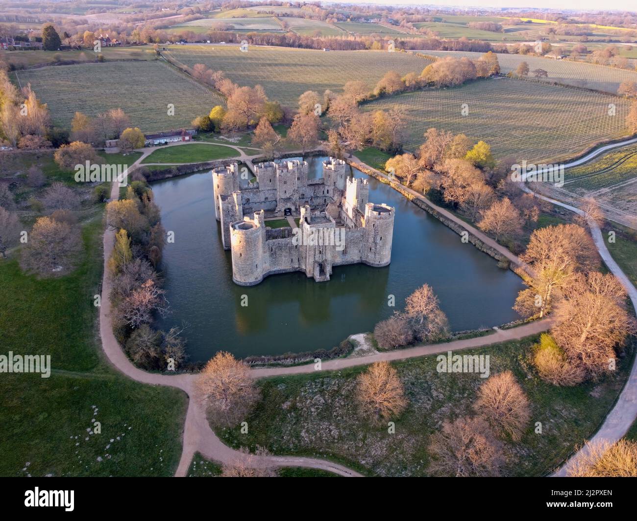 Bodiam castle birds eye view