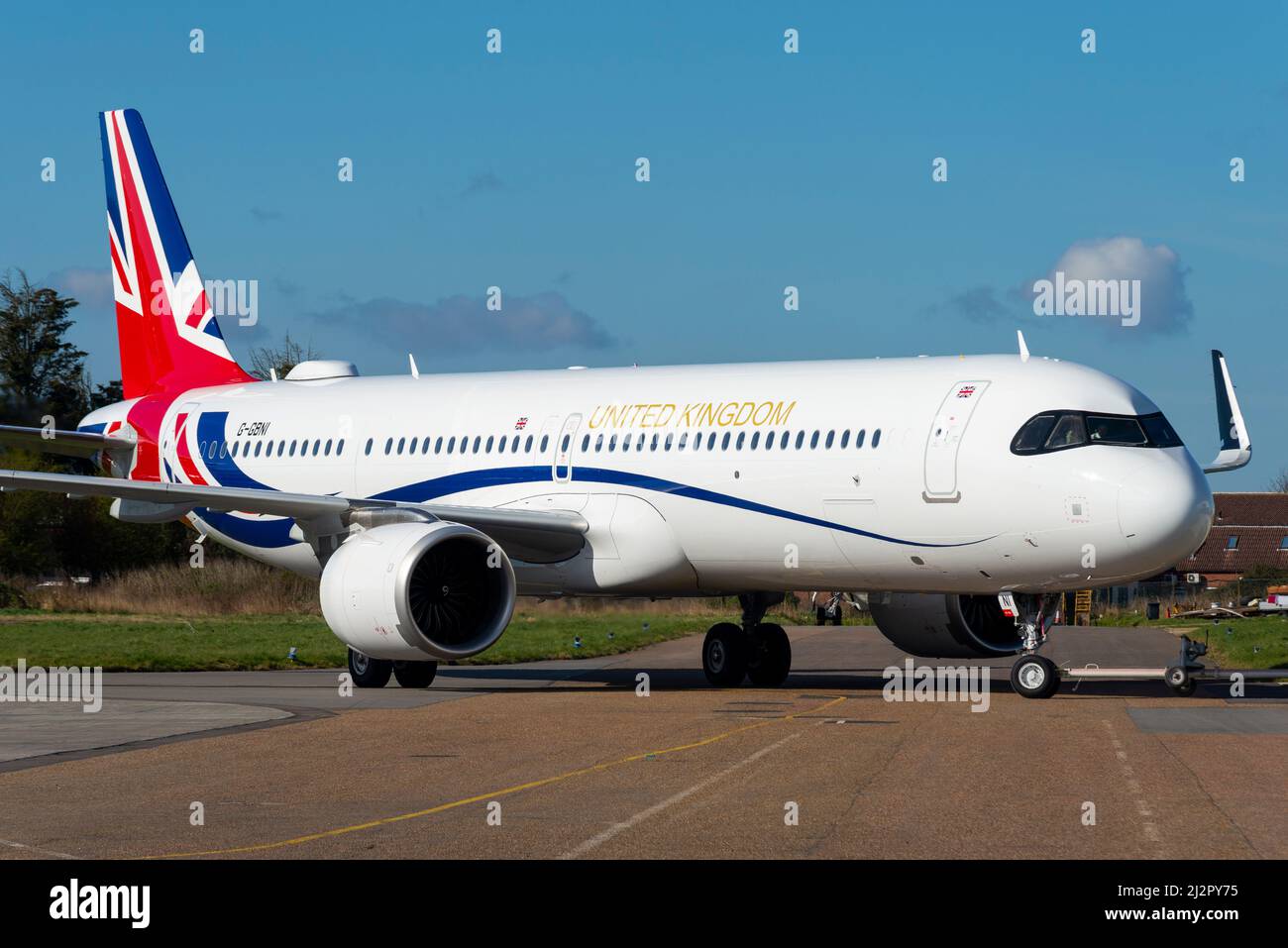 British Government Airbus A321 NEO freshly painted in patriotic Union