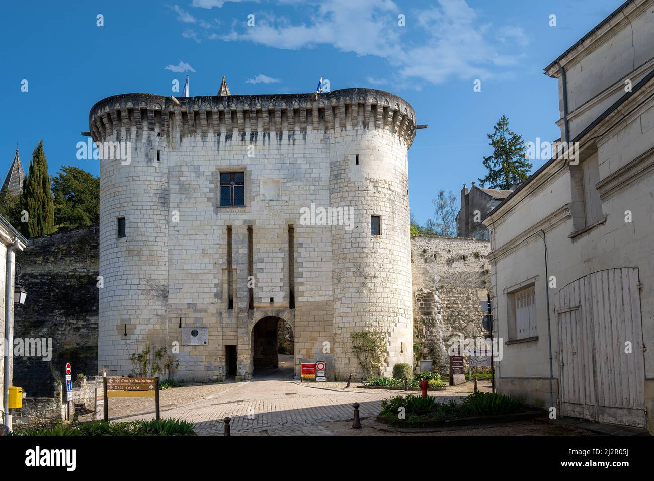 Porte Royale or Royal Gate in the royal city of Loches, Touraine, France Stock Photo