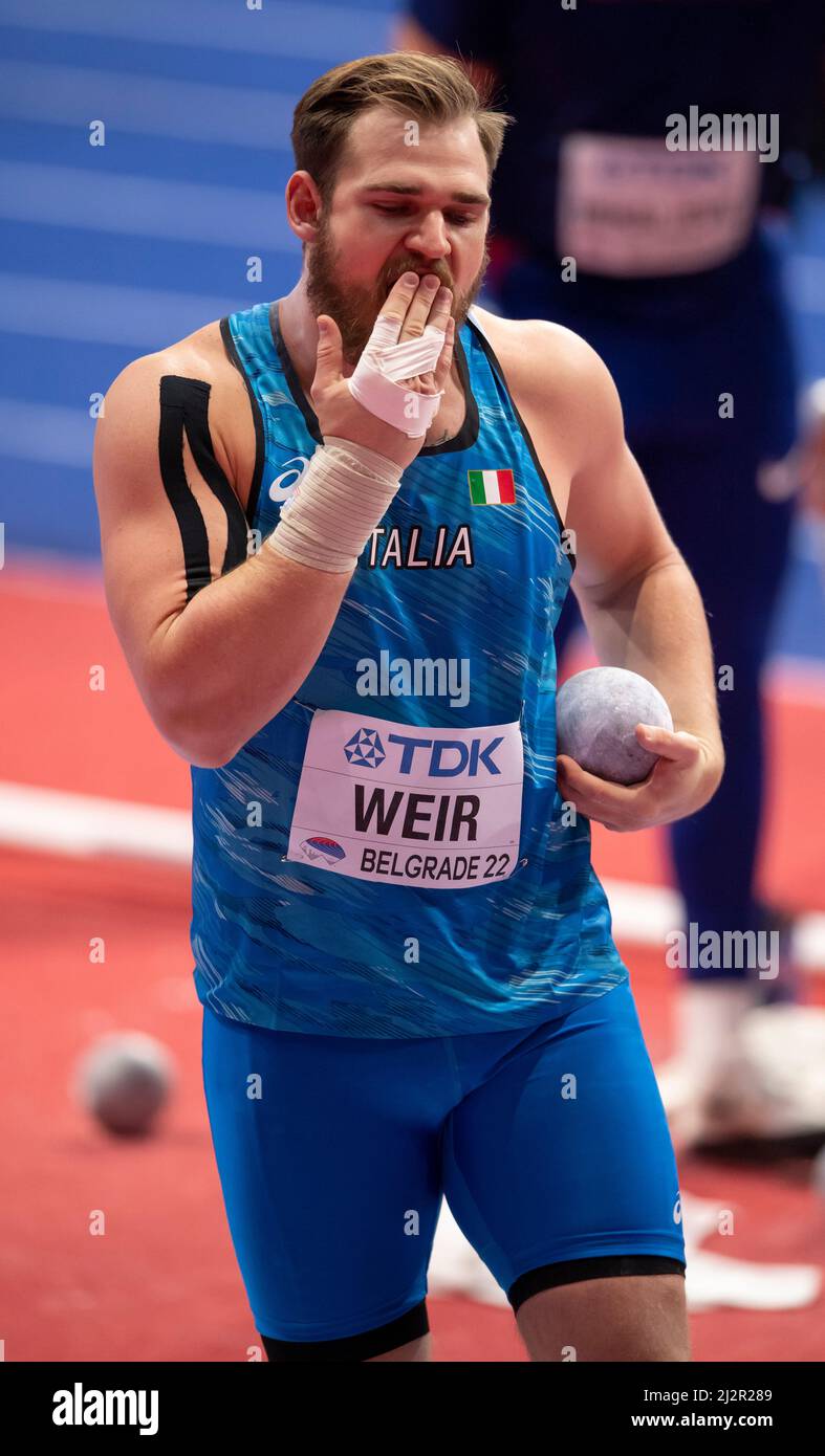 Zane Weir ITA competing in the men’s shot put on Day Two of the World Athletics Indoor Zane Weir ITA competing in the men’s shot put on Day Two of the World Athletics Indoor