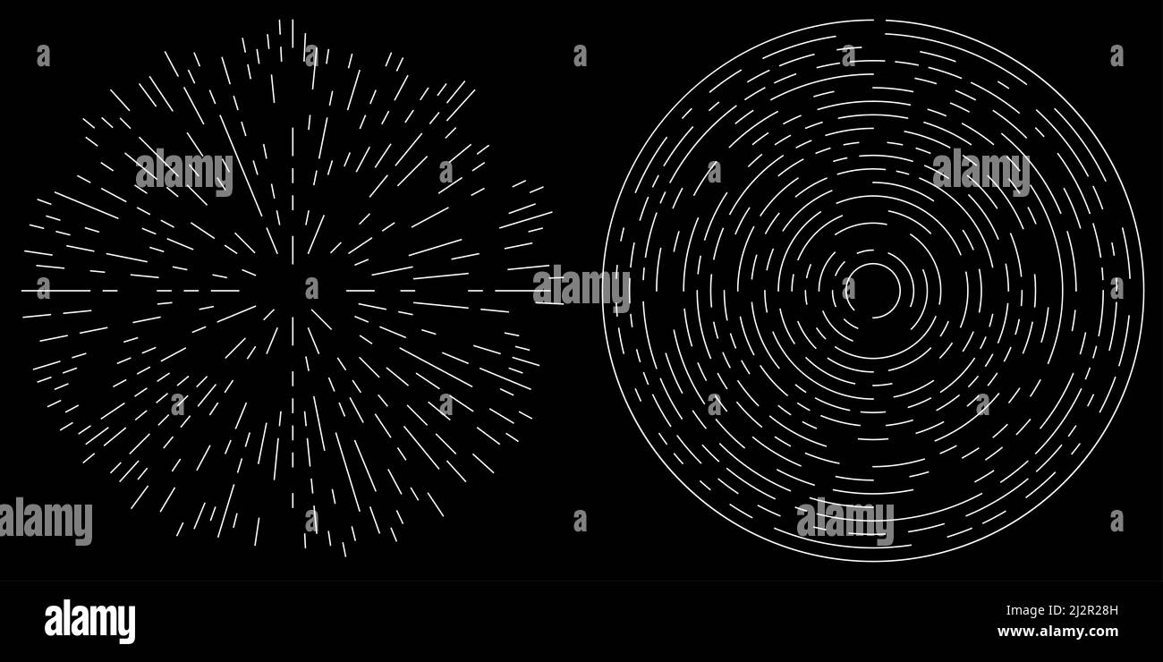 Random radial, circular lines. Abstract geometric circle vector element ...