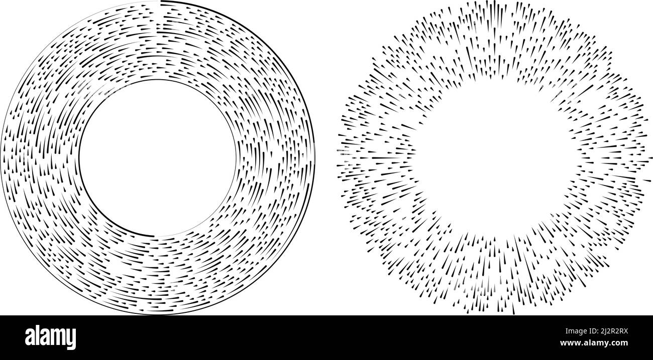 Random radial, circular lines. Abstract geometric circle vector element ...