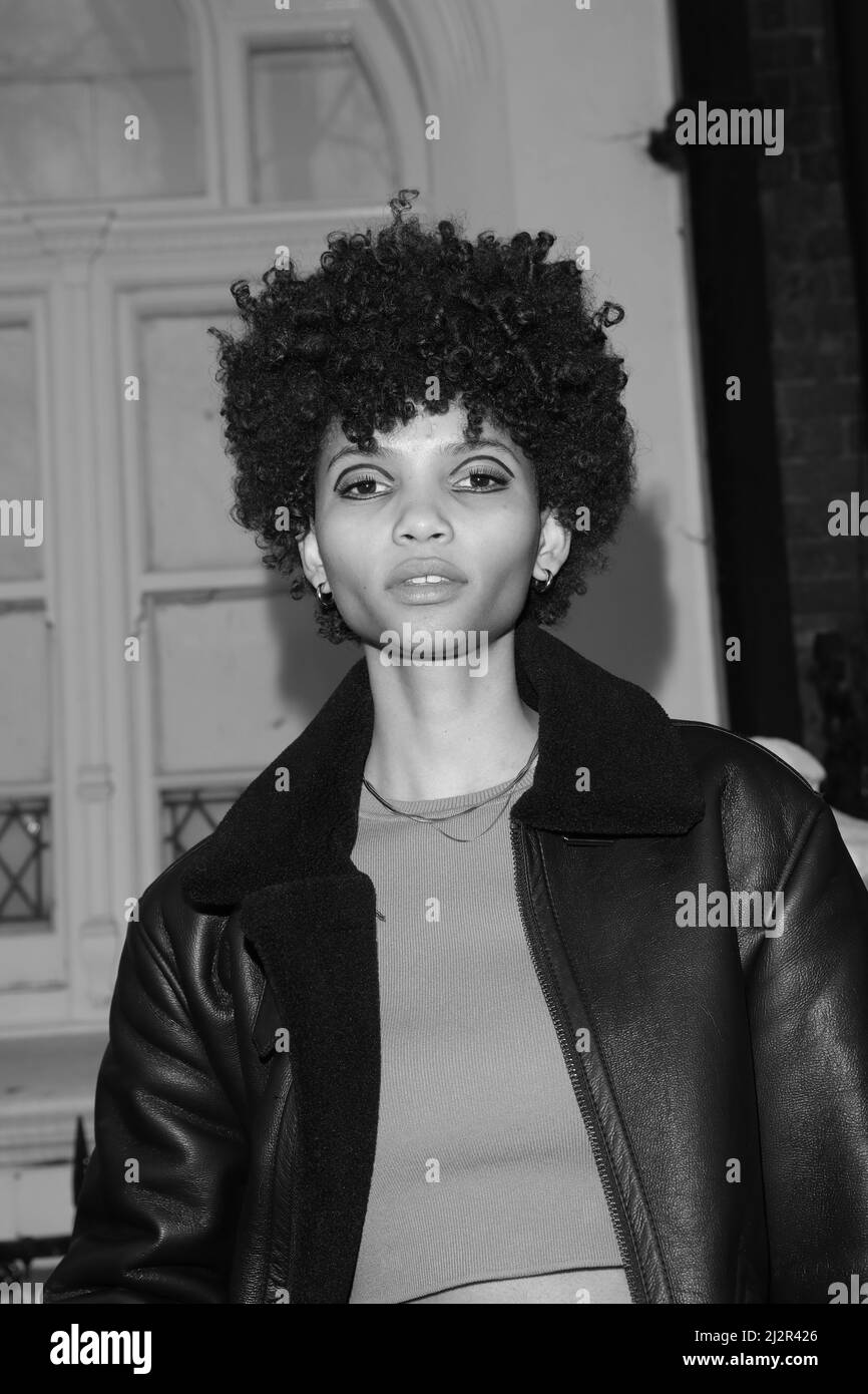 Model seen outside of Paul & Joe show during London Fashion Week Stock