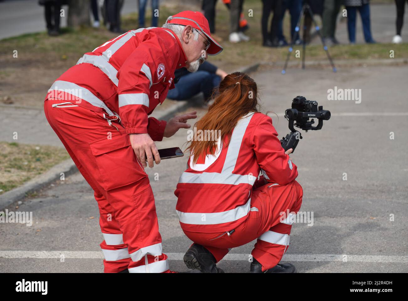 As to rescue injured and traumatized people Stock Photo Alamy