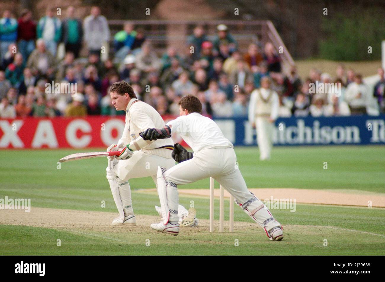 Durham v Lancashire, First Class Cricket challenge. 19th April 1992. Stock Photo
