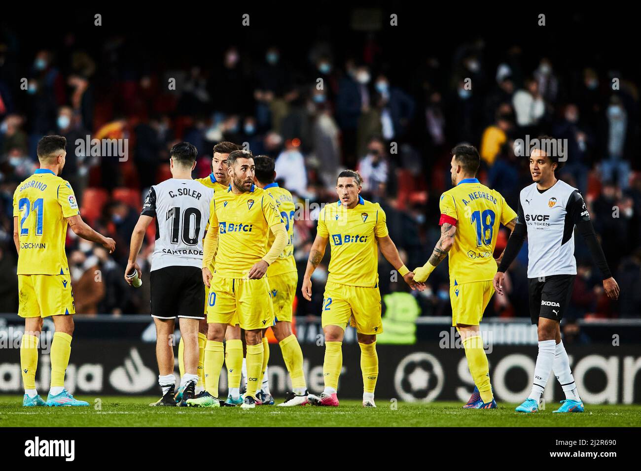 03 April 2022; Mestalla Stadium, Valencia, Spain; La Liga football