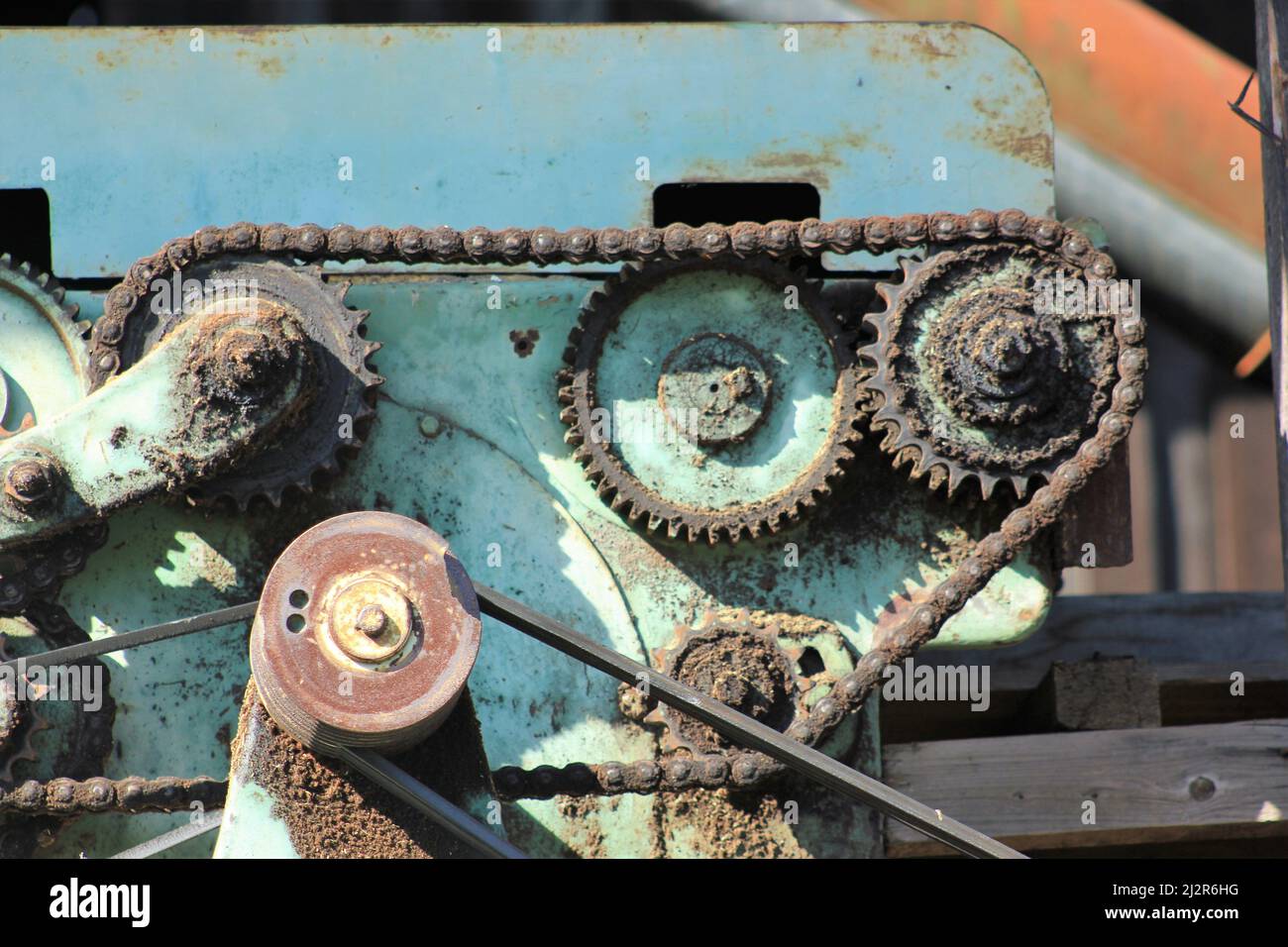 Old engine for transmitting Stock Photo