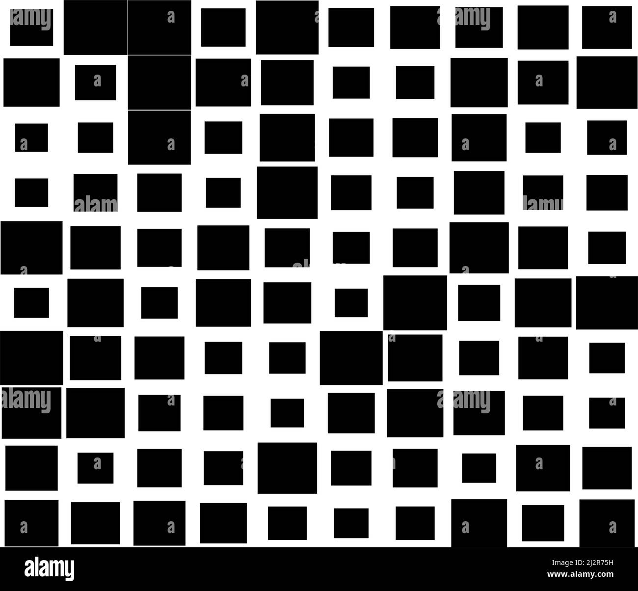 Random squares, rectangles black and white, monochrome geometric ...