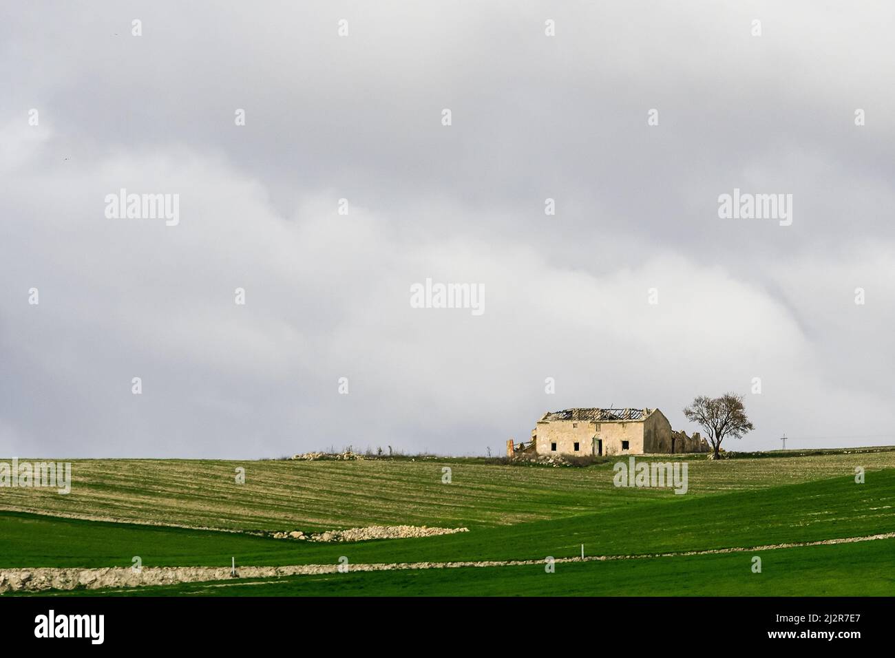 Rural farmhouse in the cereal fields in Granada Stock Photo - Alamy