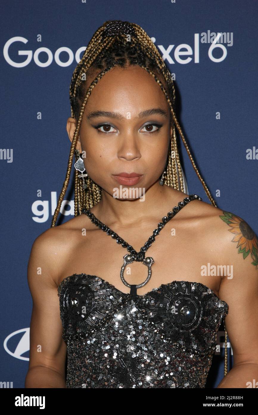 Eva R Real Name Eva Reign attends the 33rd Annual GLAAD Media Awards on April 02, 2022 ...